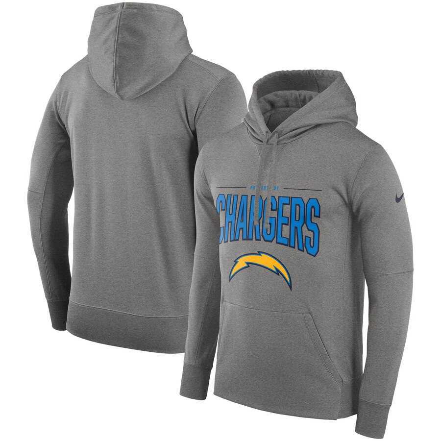 Los Angeles Chargers Nike Sideline Property of Performance Pullover Hoodie Gray,We sell and wholesale Los Angeles Chargers Nike Sideline Property of Performance Pullover Hoodie Gray on line form chian!